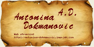 Antonina Dokmanović vizit kartica